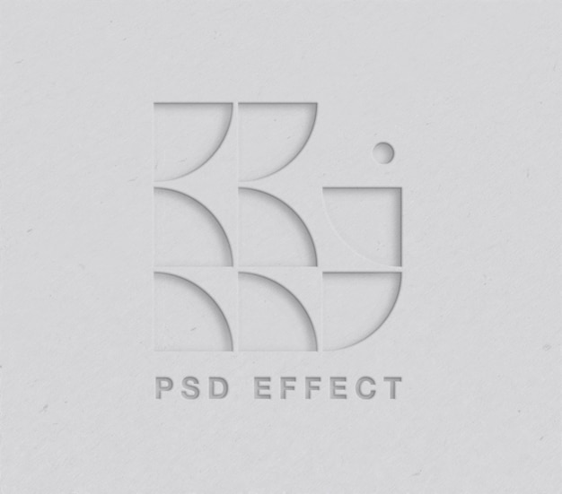 PSD mockup di effetto logo ritagliato carta