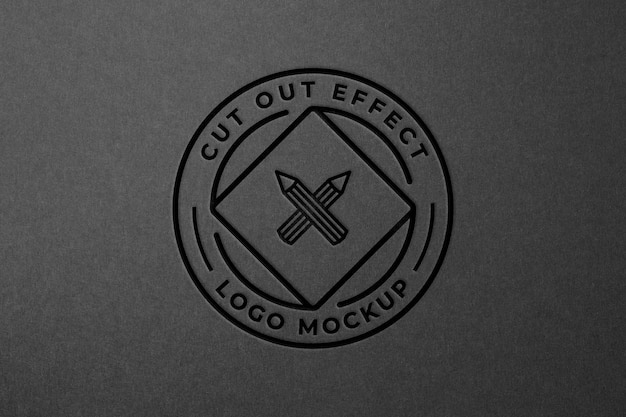 PSD paper cut out logo mockup