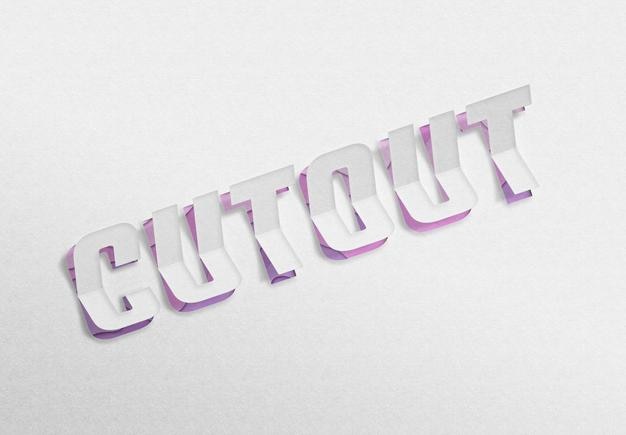 Paper cutout text effect Mockup