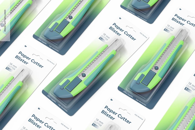 Paper Cutter Blisters Set Mockup