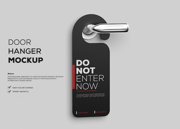 Paper door hanger mockup