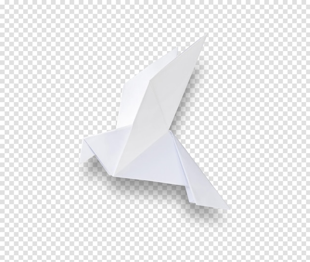 PSD Бумажный голубь оригами, изолированные на белом фоне