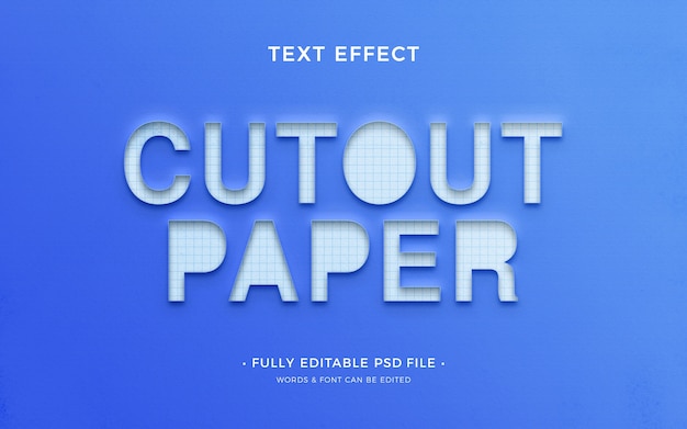 Paper editable text effect blue background