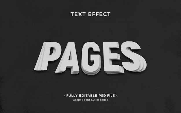 PSD paper editable text effect dark background