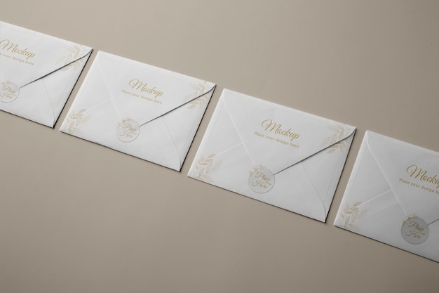 PSD paper envelope mock-up design with sticker