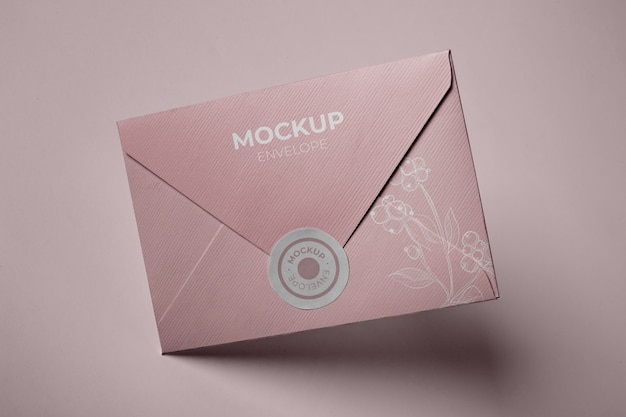 PSD paper envelope mock-up design with sticker