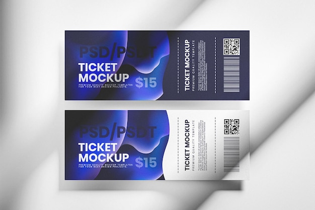 PSD mockup di biglietto cartaceo per l'evento