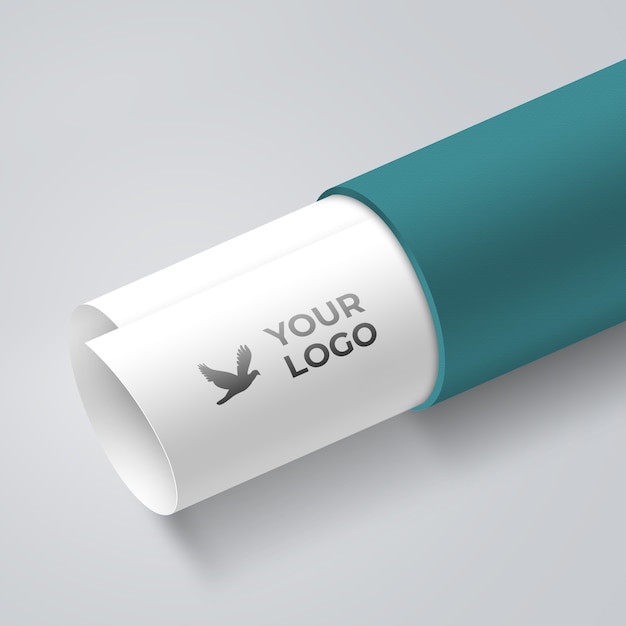 PSD paper fold logo mockup