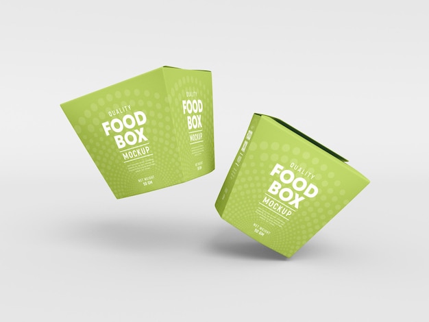 Mockup di imballaggio di scatole di carta per alimenti