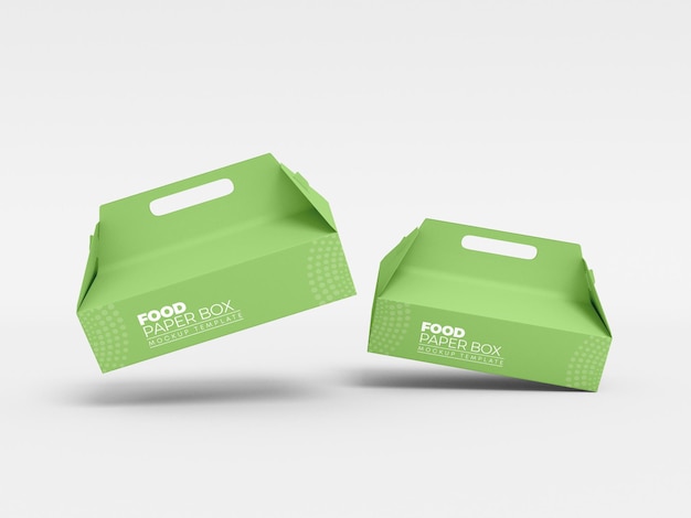 PSD paper food box packaging mockup