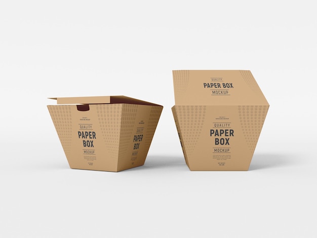 PSD paper food box packaging mockup