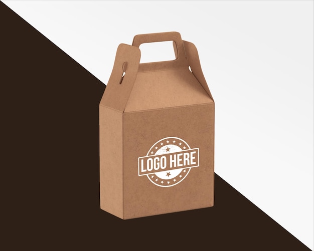 紙の食品宅配ボックスの包装のモックアップ 段ボール箱のモックアップ 包装の段ボール箱のモックアップ