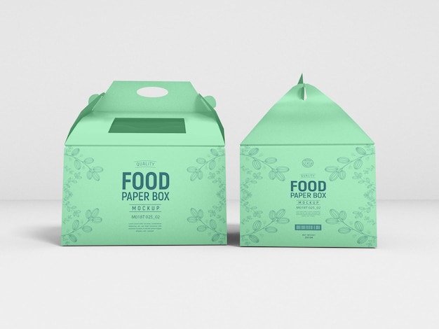 PSD paper food delivery box packaging mockup