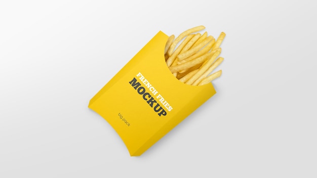 Paper french fries box mockup