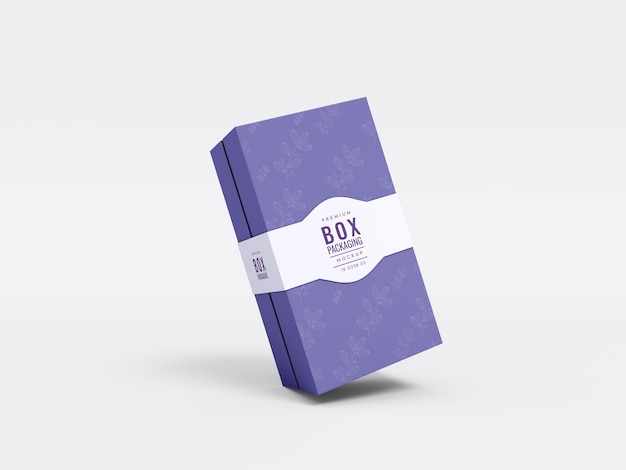 Paper gift box with cover sleeve mockup