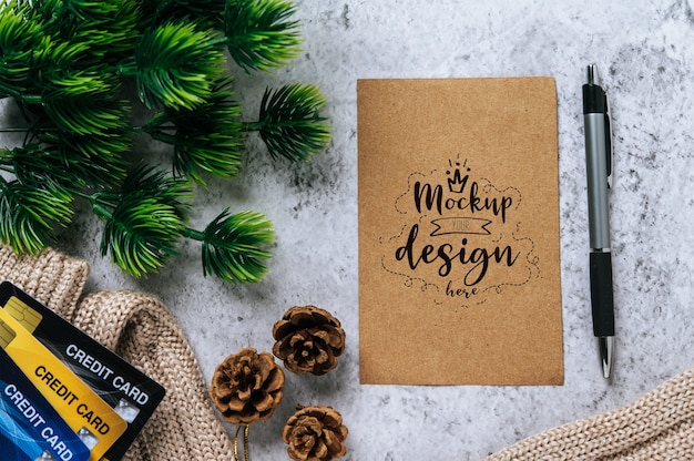 Paper greeting card PSD mockup