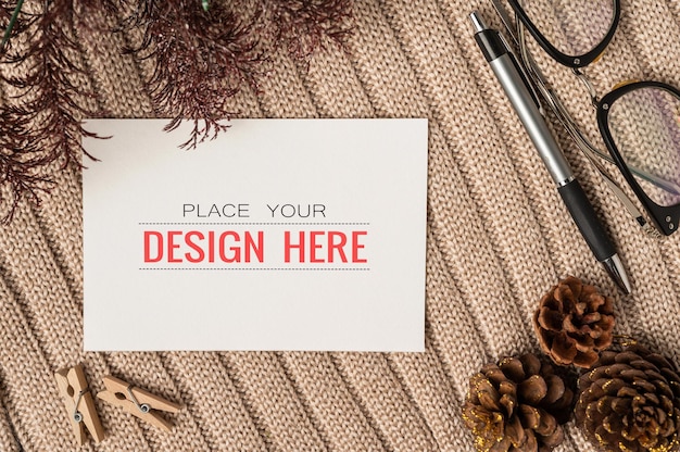 Paper greeting card PSD mockup