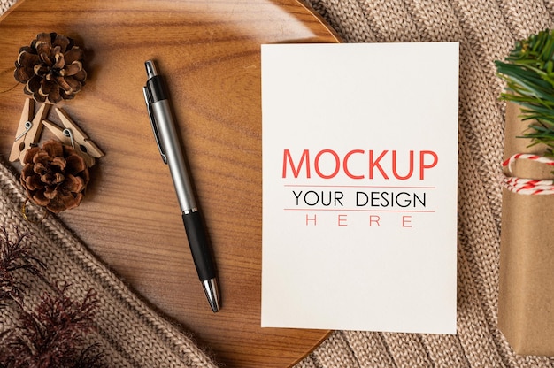 Paper greeting card PSD mockup