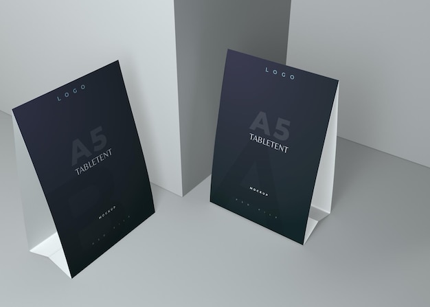 Paper holder tabletent card mockup