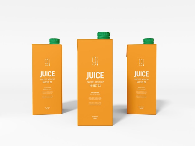 PSD paper juice carton tetra packet packaging mockup