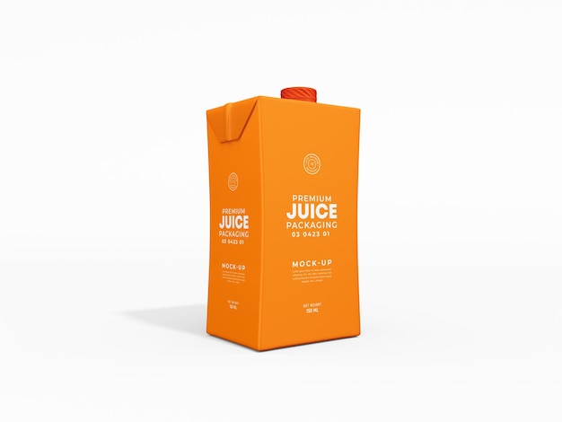 PSD paper juice carton tetra packet packaging mockup