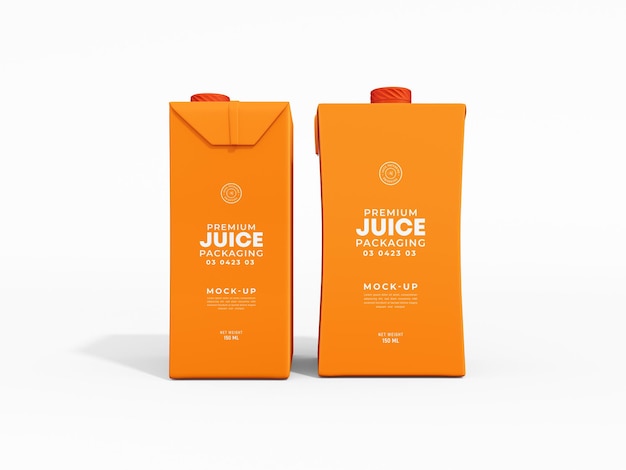 Paper Juice Carton Tetra Packet Packaging Mockup