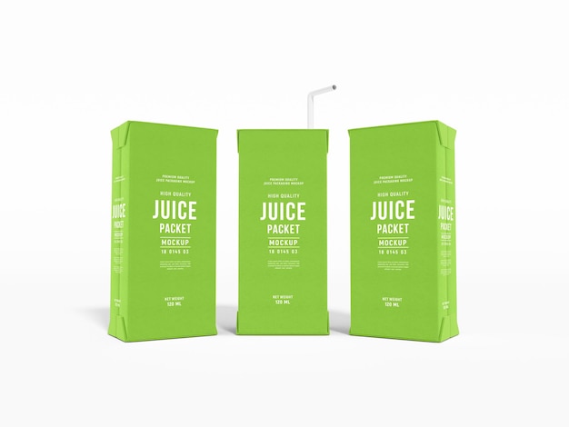 PSD paper juice carton tetra packet packaging mockup