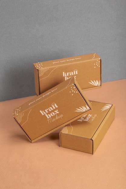 Paper kraft box or container mock-up