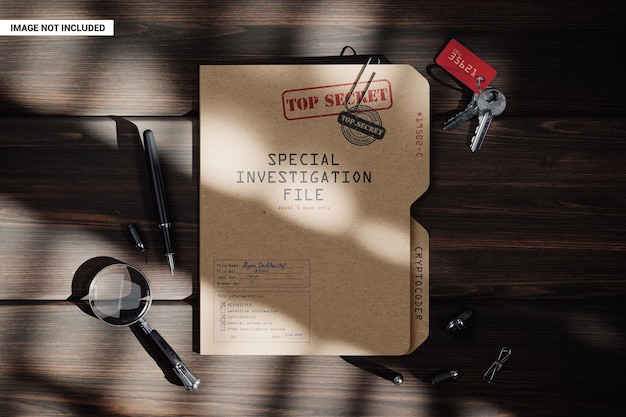 Paper kraft geheime map mockup