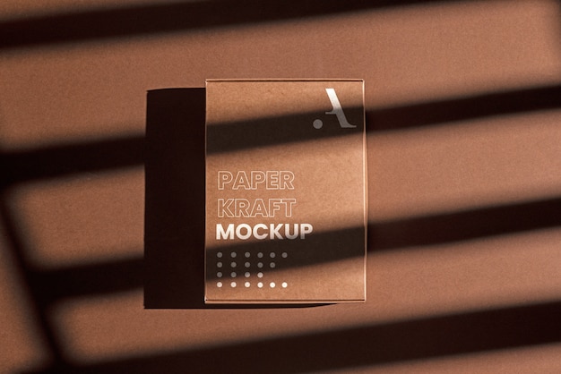 Paper kraft products mockup with shadows