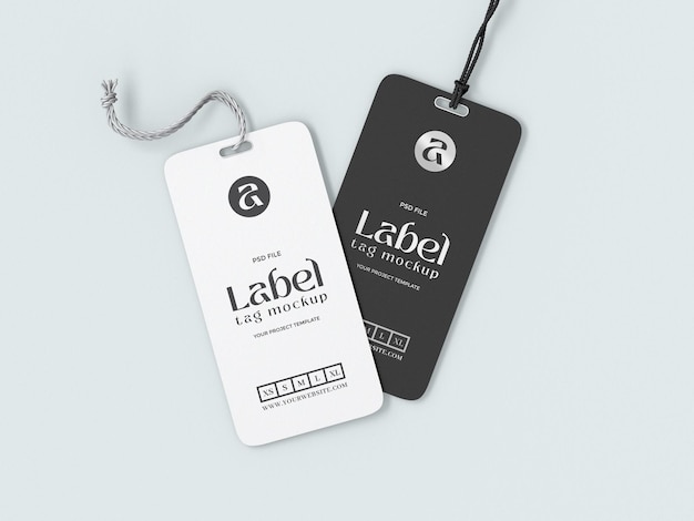 Premium PSD | Paper label hang tag branding mockup