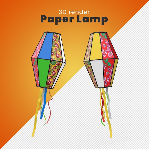 PSD lampada di carta 3d balao sao joao 3d