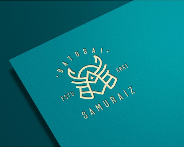 PSD design del mockup del logo di carta.