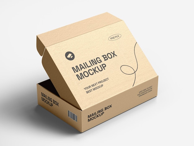 paper mailing box branding mockup