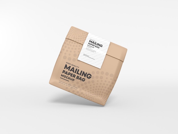 Paper mailing delivery bag mockup