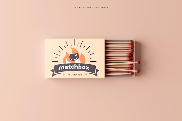 Paper matchbox mockup