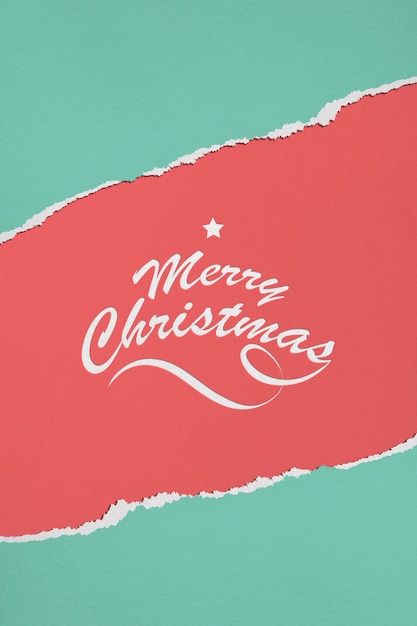 PSD paper merry christmas mockup