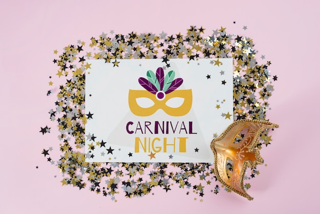 PSD mockup di carta per il carnevale