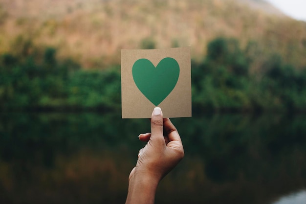 Not paper mockup heart shape psd