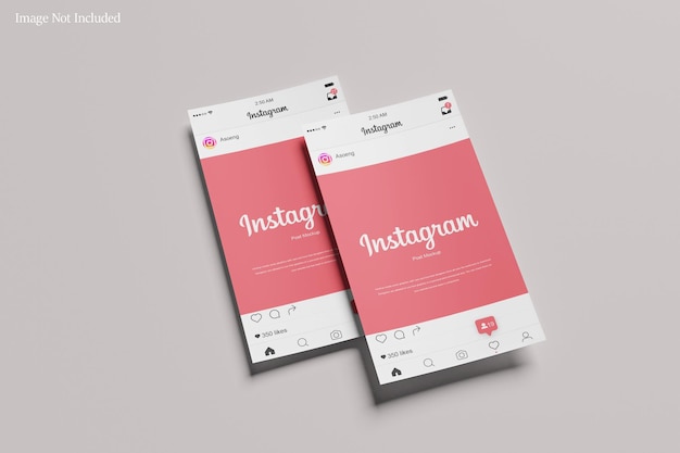 PSD paper mockup per instagram post