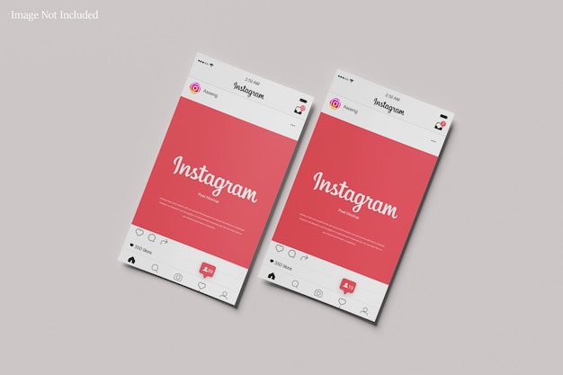 PSD paper mockup per instagram post