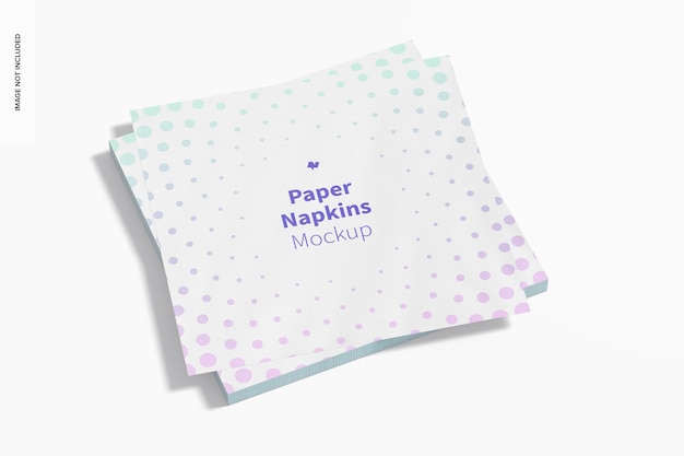 Paper napkins mockup, stacked