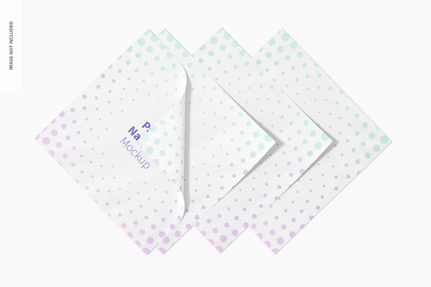 Paper napkins mockup, top view