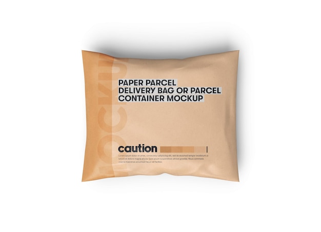 PSD paper parcel delivery bag branding mockup