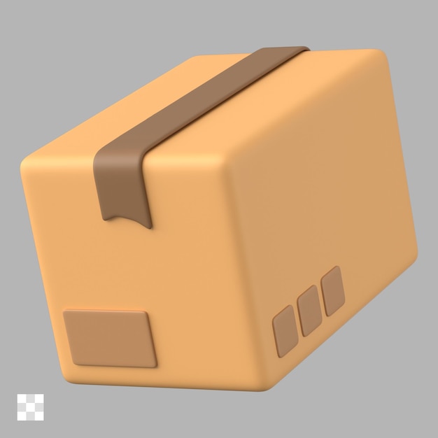 Икона бумажной коробки для доставки посылок 3D