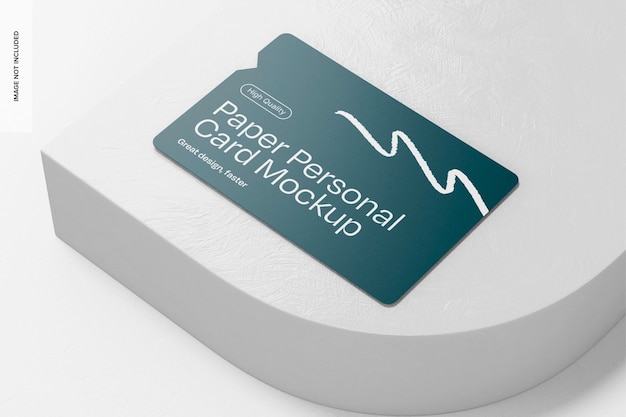 paper personal card mockup on podium