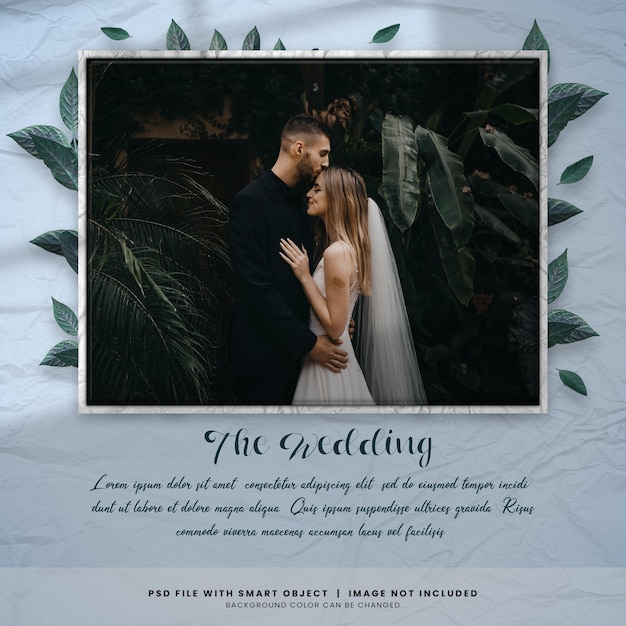 paper photo mockup wedding memories photo square