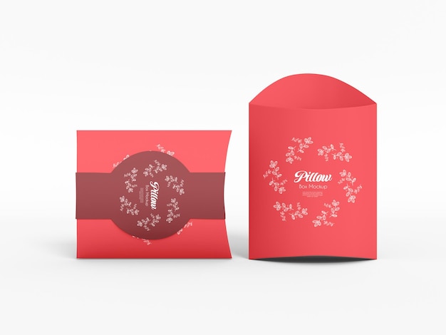 PSD paper pillow box packaging mockup