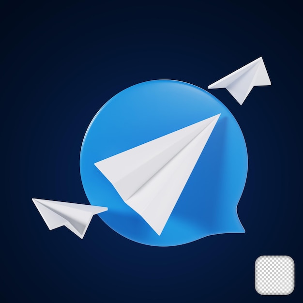 PSD paper plane icon 3d illustration