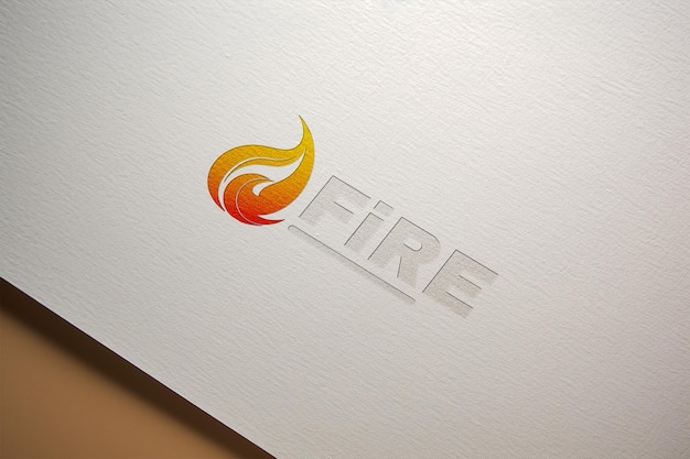 PSD paper pressed logo mockup